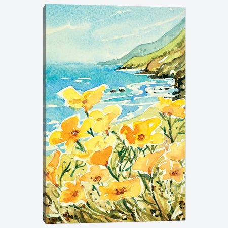 Poppies on the way to Carmel Canvas Print #LSM171} by Luisa Millicent Art Print