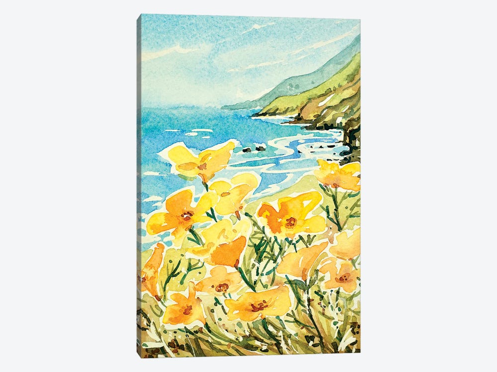 Poppies on the way to Carmel by Luisa Millicent 1-piece Canvas Art