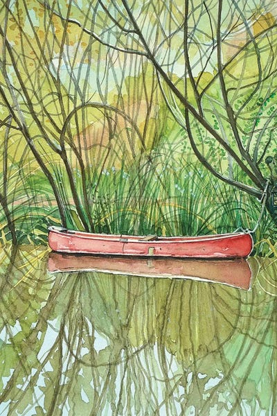 Canoes: Red Canoe by Luisa Millicent