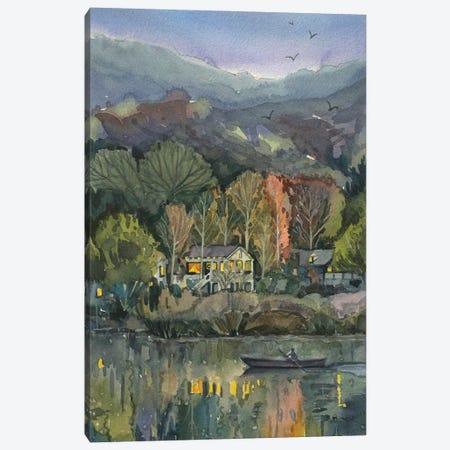 November Evening On Lake Malibou Canvas Print #LSM197} by Luisa Millicent Canvas Wall Art