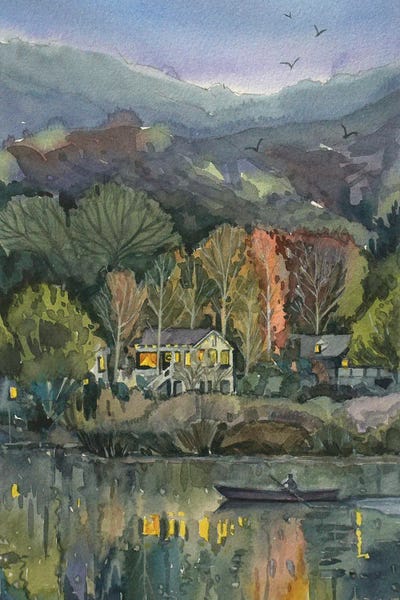 Rowboats: November Evening On Lake Malibou by Luisa Millicent