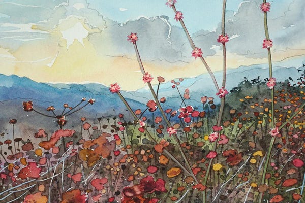 Serene Watercolors: Winter In Tuna Canyon by Luisa Millicent