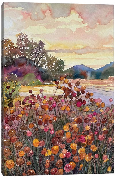 Peter Strauss Winter Afternoon Canvas Art Print - Mountain Sunrise & Sunset Art