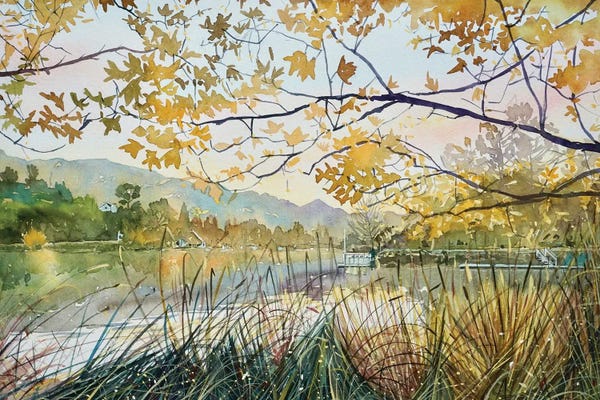 Intricate Watercolors: South Lake Shore by Luisa Millicent