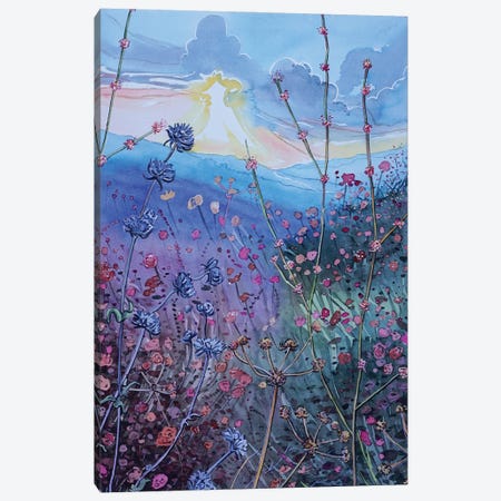 Stormy Sunset At Rocky Oaks Canvas Print #LSM252} by Luisa Millicent Canvas Art