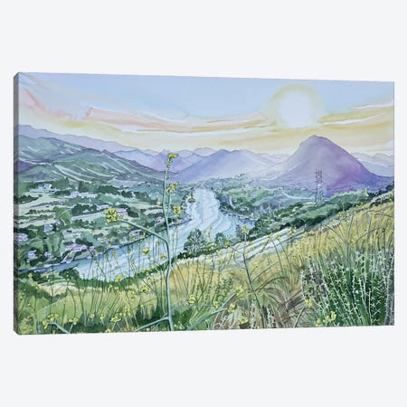 Golden Hour Above Malibou Lake Canvas Print #LSM255} by Luisa Millicent Canvas Art Print