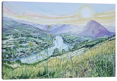 Golden Hour Above Malibou Lake Canvas Art Print - Luisa Millicent