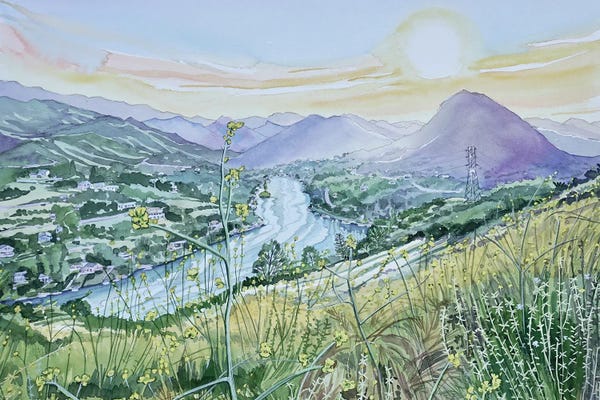 Luisa Millicent: Golden Hour Above Malibou Lake by Luisa Millicent