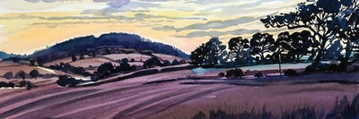 Sunset Shadows Over Shropshire Hills by Luisa Millicent canvas print