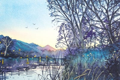 April Dusk - Malibou Lake by Luisa Millicent art print