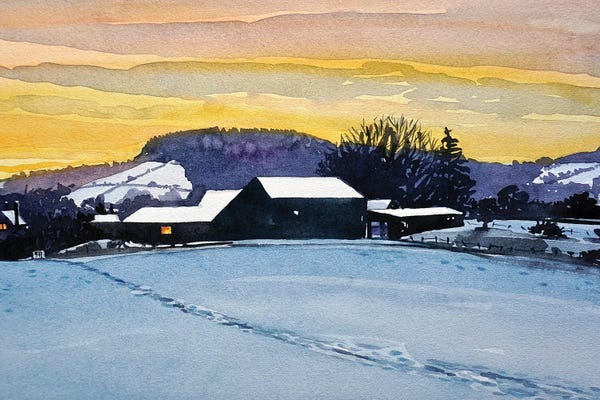 Luisa Millicent: Herefordshire Hills In Winter by Luisa Millicent