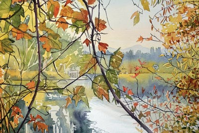 Leaves At The Lake by Luisa Millicent art print