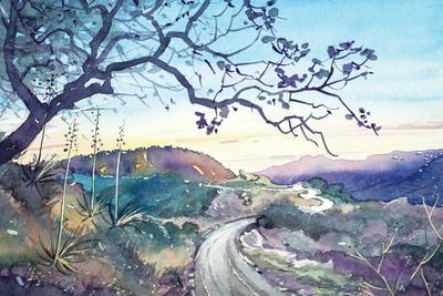 Fading Light On The Trail - Topanga by Luisa Millicent art print