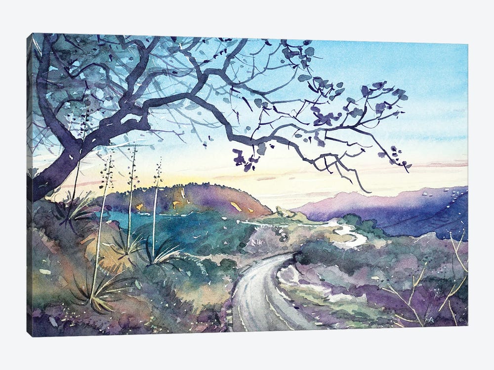 Fading Light On The Trail - Topanga by Luisa Millicent 1-piece Canvas Art Print