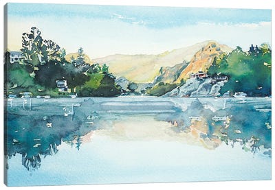 Frosty Morning - Malibou Lake Canvas Art Print - Serene Watercolors