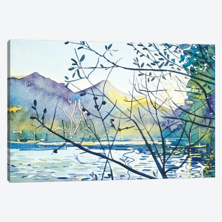 March Sunset - Malibou Lake Canvas Print #LSM47} by Luisa Millicent Canvas Print