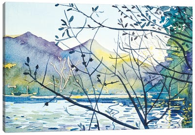 March Sunset - Malibou Lake Canvas Art Print - Luisa Millicent