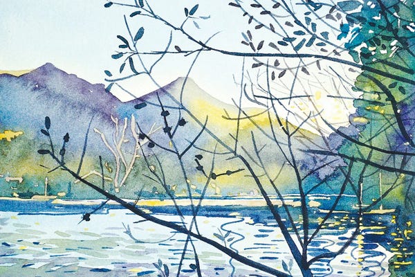 Lake Sunrises & Sunsets: March Sunset - Malibou Lake by Luisa Millicent