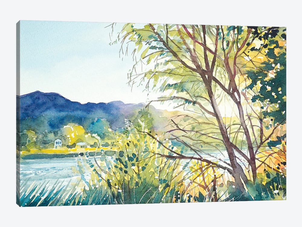 Fall - Malibou Lake by Luisa Millicent 1-piece Canvas Art Print