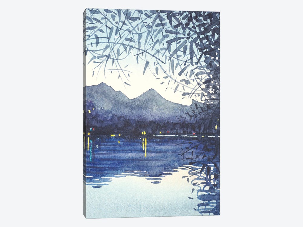 Winter Sunset On The Lake by Luisa Millicent 1-piece Canvas Artwork