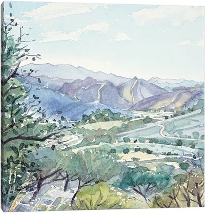 Malibu Creek From Las Virgenes Valley Canvas Art Print - Luisa Millicent