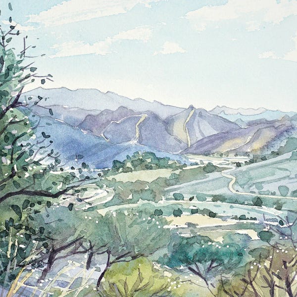 Valleys: Malibu Creek From Las Virgenes Valley by Luisa Millicent