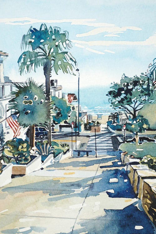 Manhattan Beach Walkstreet by Luisa Millicent wall art