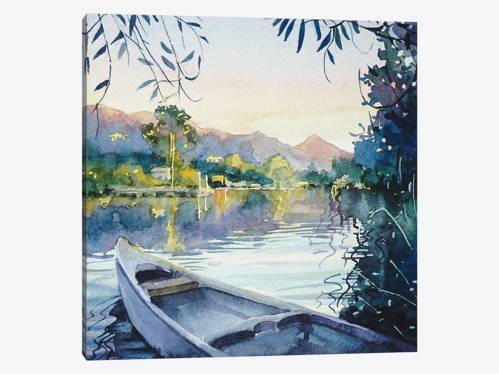 Dusk From The Dock - Malibou Lake by Luisa Millicent 1-piece Canvas Art