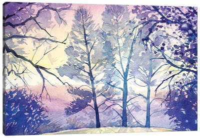 Three Pines On Skyline - Topanga Canvas Art Print - Luisa Millicent