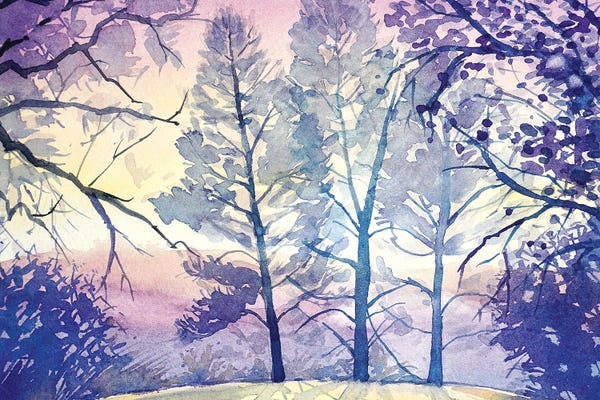 Trees: Three Pines On Skyline - Topanga by Luisa Millicent