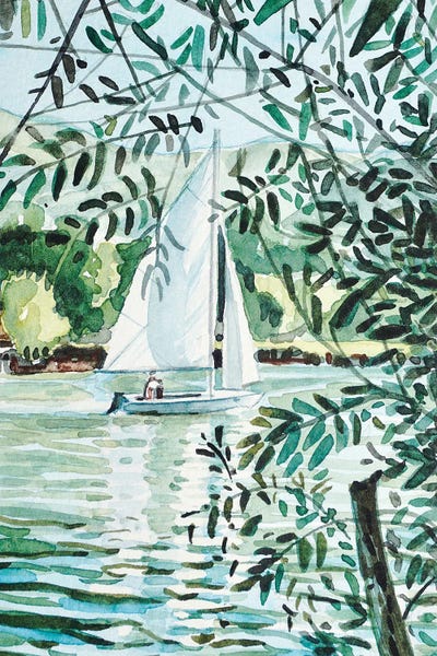 Sailboat Sunday - Malibou Lake by Luisa Millicent canvas print