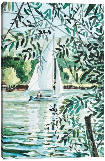 Sailboat Sunday - Malibou Lake Canvas Art Print - Luisa Millicent