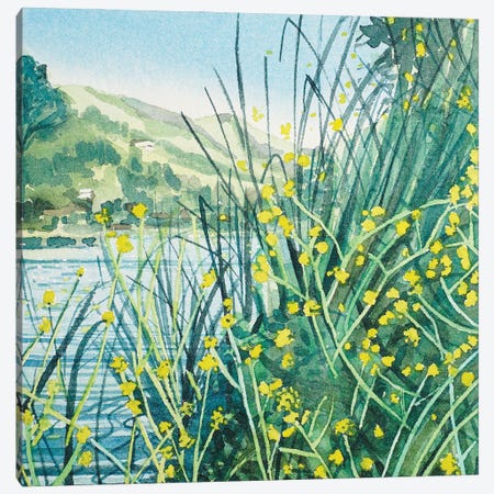 Spring Colors At The Lakeside Canvas Print #LSM77} by Luisa Millicent Canvas Artwork