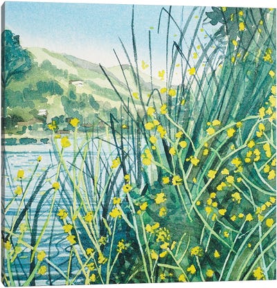 Spring Colors At The Lakeside Canvas Art Print - Luisa Millicent