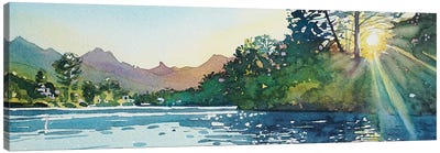Spring Sunshine - Malibou Lake Canvas Art Print - Serene Watercolors