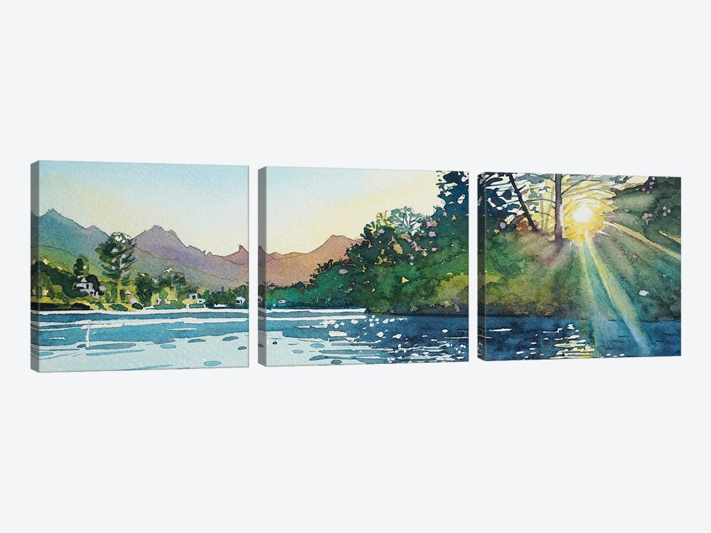 Spring Sunshine - Malibou Lake by Luisa Millicent 3-piece Art Print