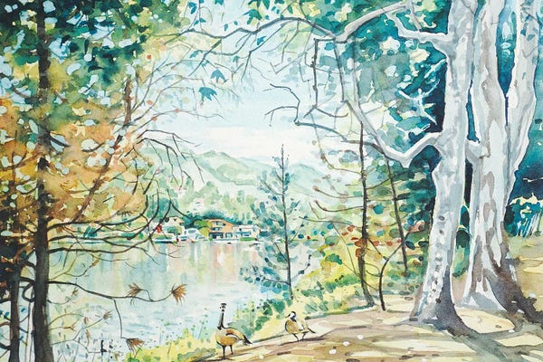 Luisa Millicent: Spring View - Malibou Lake by Luisa Millicent