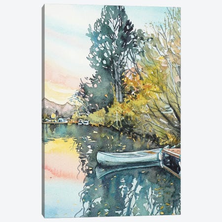 Still Sunset At The Lake Canvas Print #LSM81} by Luisa Millicent Canvas Artwork