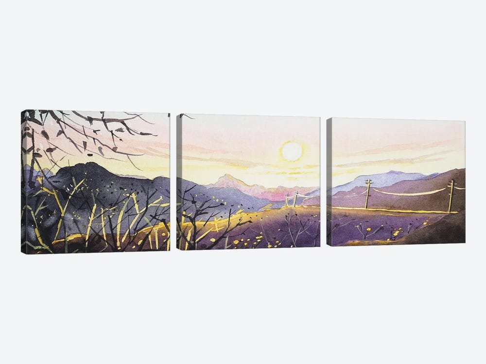 Mulholland Sunset by Luisa Millicent 3-piece Canvas Print