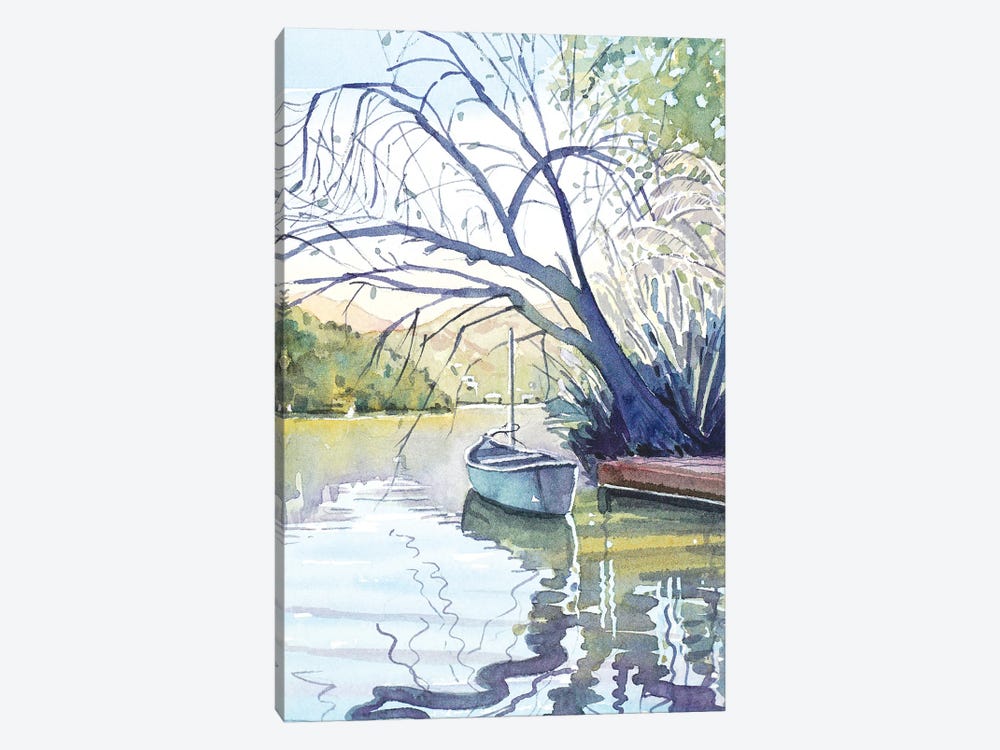 The Lonely Canoe by Luisa Millicent 1-piece Canvas Print