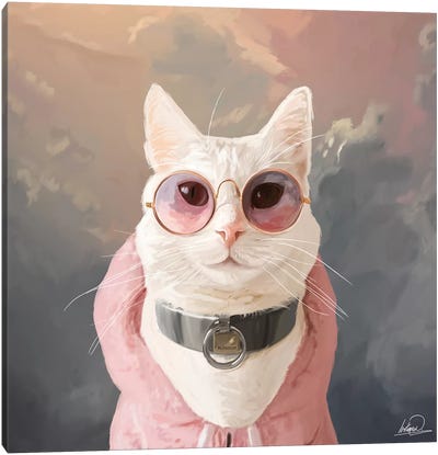 Fashion Portrait Cat Canvas Art Print - Lostanaw
