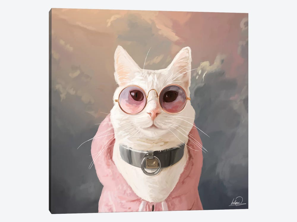 Fashion Portrait Cat by Lostanaw 1-piece Canvas Art