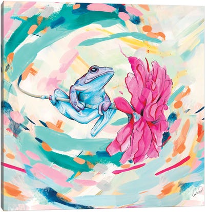 Frog Trip Colors Canvas Art Print - Lostanaw