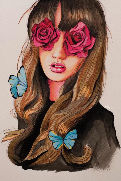 Girl Flower Eyes Paint