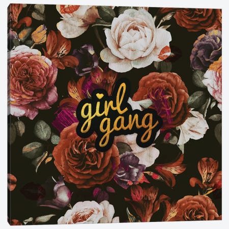 Girl Gang Canvas Print #LSN26} by Lostanaw Canvas Wall Art