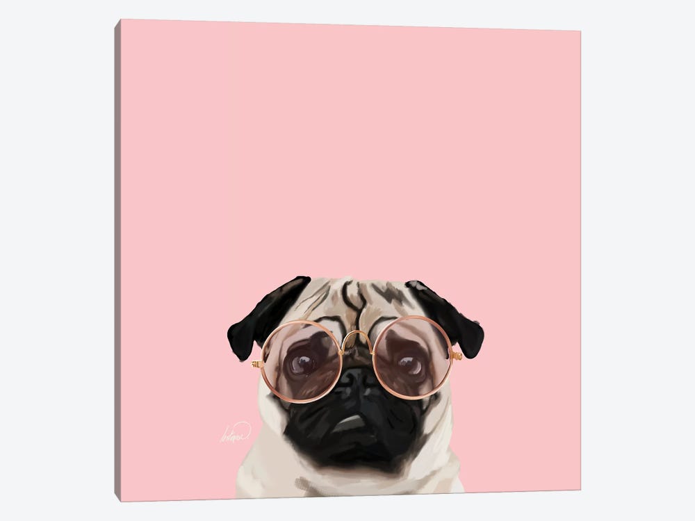 Intellectual Pug by Lostanaw 1-piece Canvas Art
