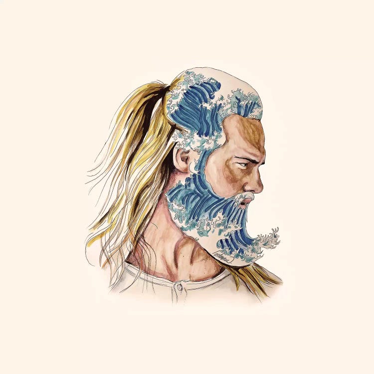 King Of Waves by Lostanaw wall art