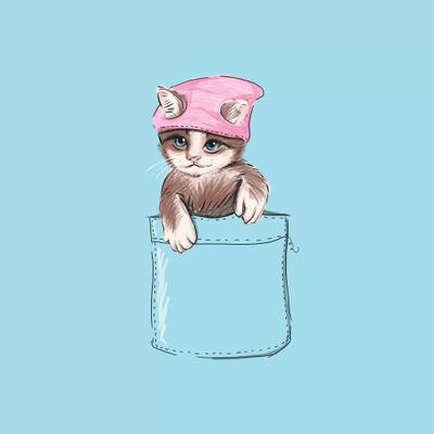 Little Cat In Pocket by Lostanaw multi panel art