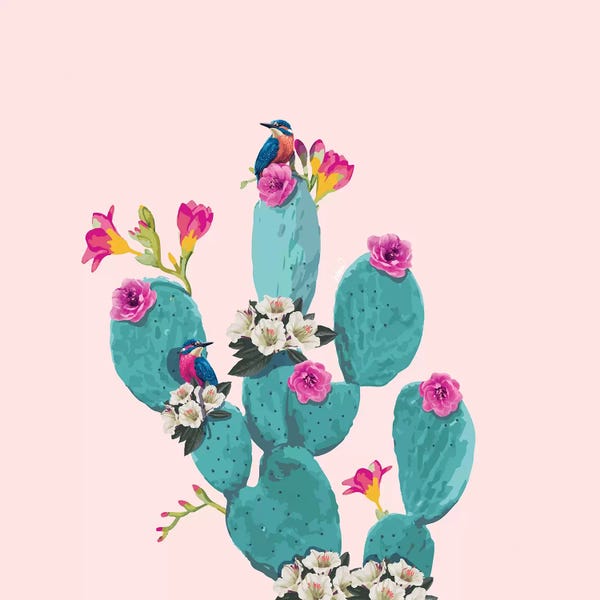 Kids Bathroom: Cactus Hummingbirds by Lostanaw