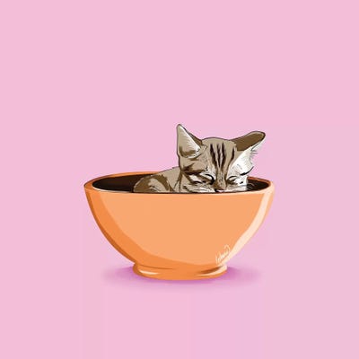 Cat Coffee Mug by Lostanaw multi panel art